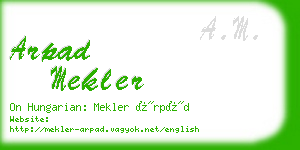 arpad mekler business card